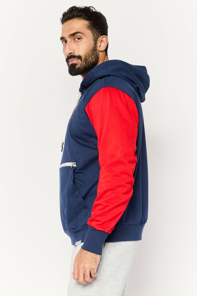 Nike Nike x Paris Saint-Germain Men Loose Fit Long Sleeves Outdoor Hoodie, Navy  - Image 3