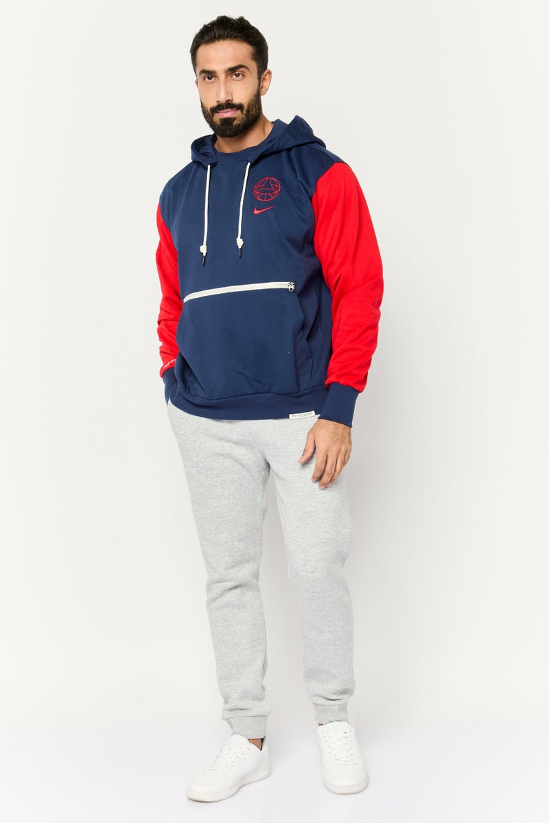 Nike x Paris Saint-Germain Men Loose Fit Long Sleeves Outdoor Hoodie, Navy - Image 4