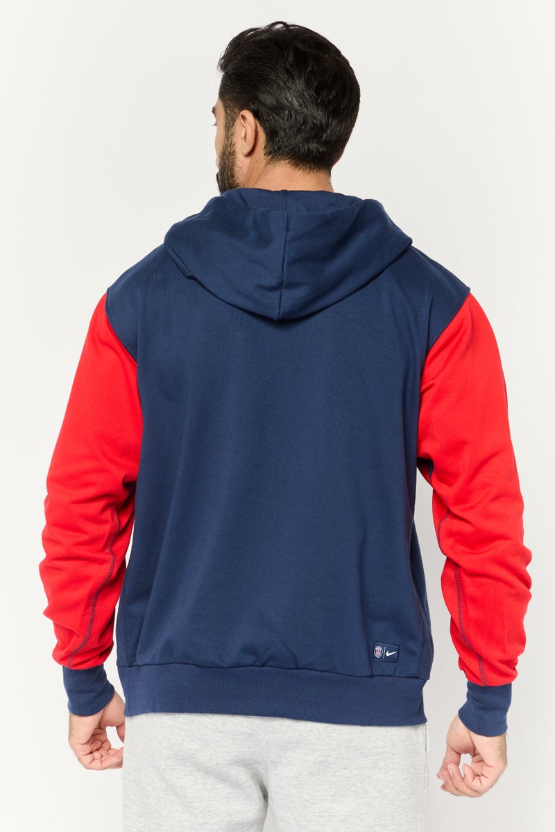 Nike x Paris Saint-Germain Men Loose Fit Long Sleeves Outdoor Hoodie, Navy - Image 4