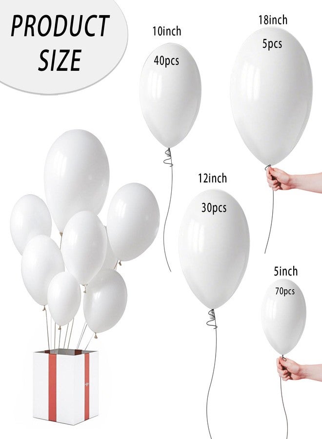 K.E.J. White Balloon,145pcs Premium Latex White Balloons Arch Kit Different Sizes 18 12 10 5 Inch,Balloon Garland Arch for Birthday Party Baby Bridal Shower Wedding Graduation Anniversary Decoration - Image 2