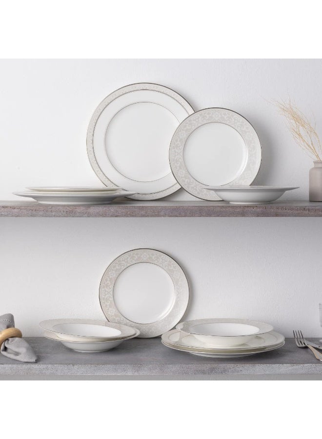 Noritake Noritake Montvale Platinum 12Piece Set Service for 4 in WhiteYellow  - Image 4