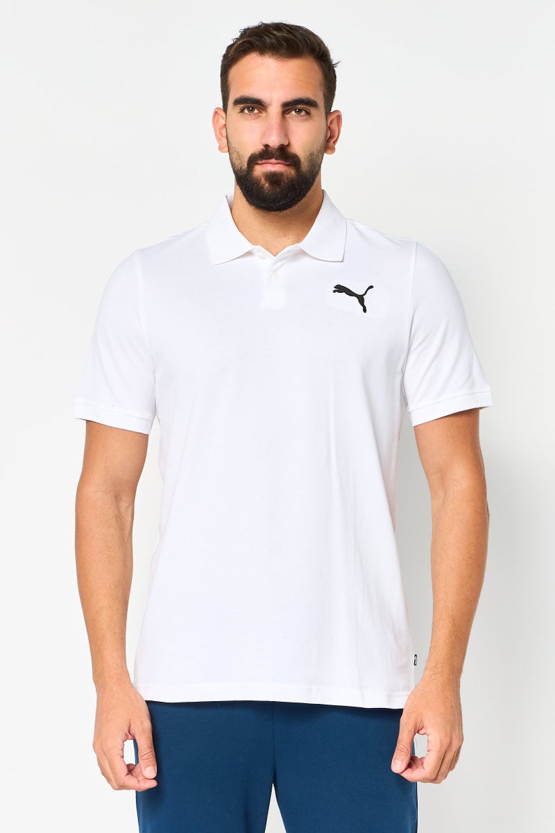 PUMA قميص بولو رياضي للرجال بأكمام قصيرة مناسب للخارج، أبيض - Image 1