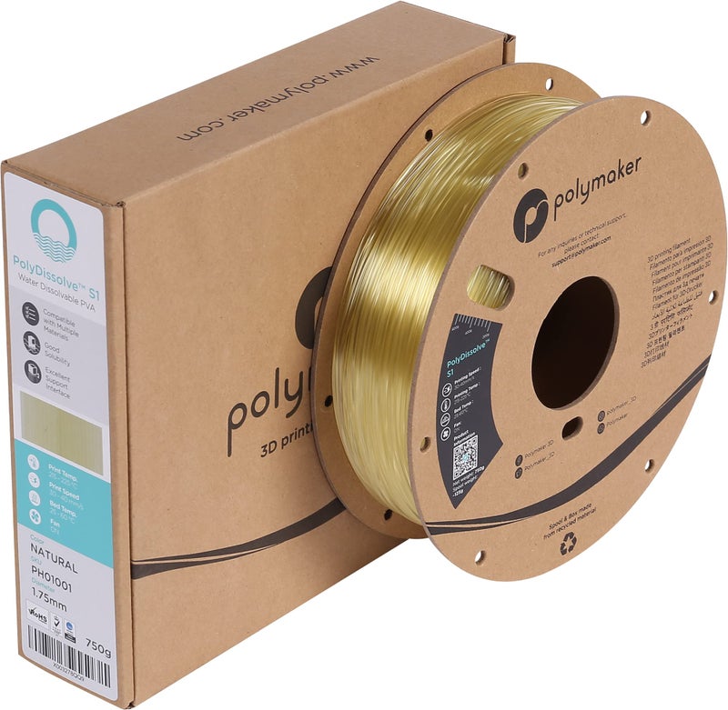 polymaker خيوط بوليمكر بوليديسولف S1 PVA، 1.75 مم، 750 جرام، دعم قابل للذوبان في الماء لطابعة 3D باستخدام PLA/TPU/PVB/نايلون - Image 5