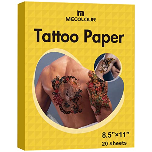 MECOLOUR Printable Temporary Tattoo Paper for Laser/Inkjet Printer - 8.5"X11"-20 sets DIY Personalized Image Transfer Sheet for skin - Image 1