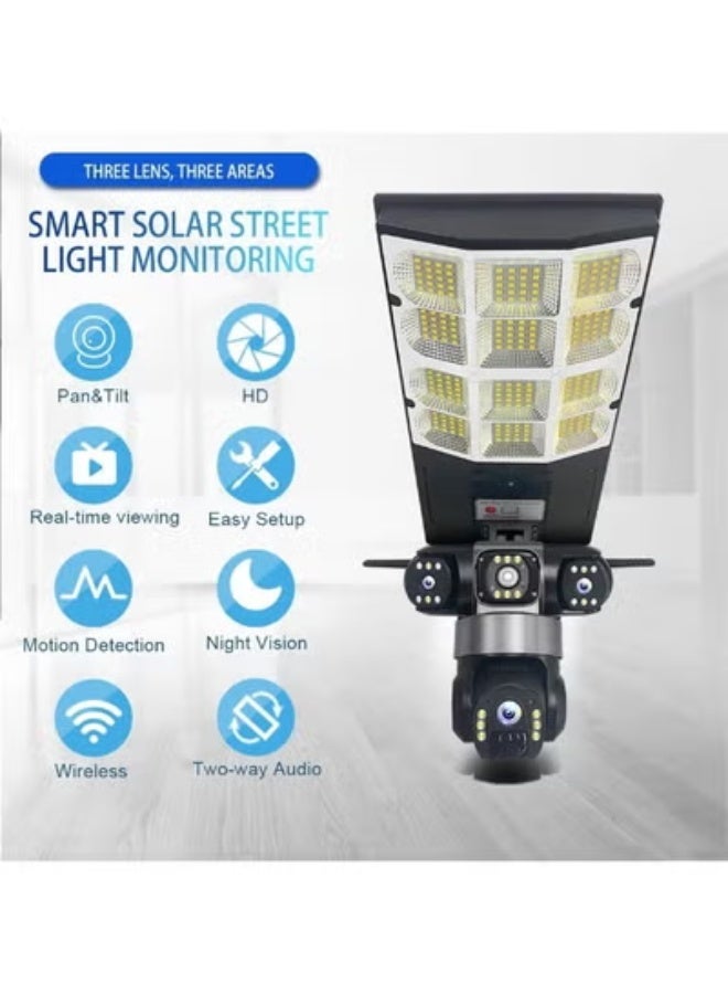 TIGER V380 LD002 Solar Street Light with 360° Dual-Lens CCTV Camera, IP66 Waterproof LED Floodlight, Night Vision, Motion Detection, Audio Recording, Cloud & SD Storage, App Control – Outdoor Security - Image 4