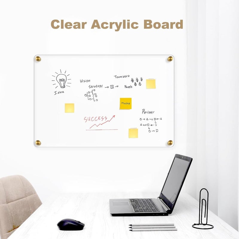 SLASA Clear Acrylic Dry Erase Board 30.5x30.5cm Wall Planner Memo Writing Board - Image 4