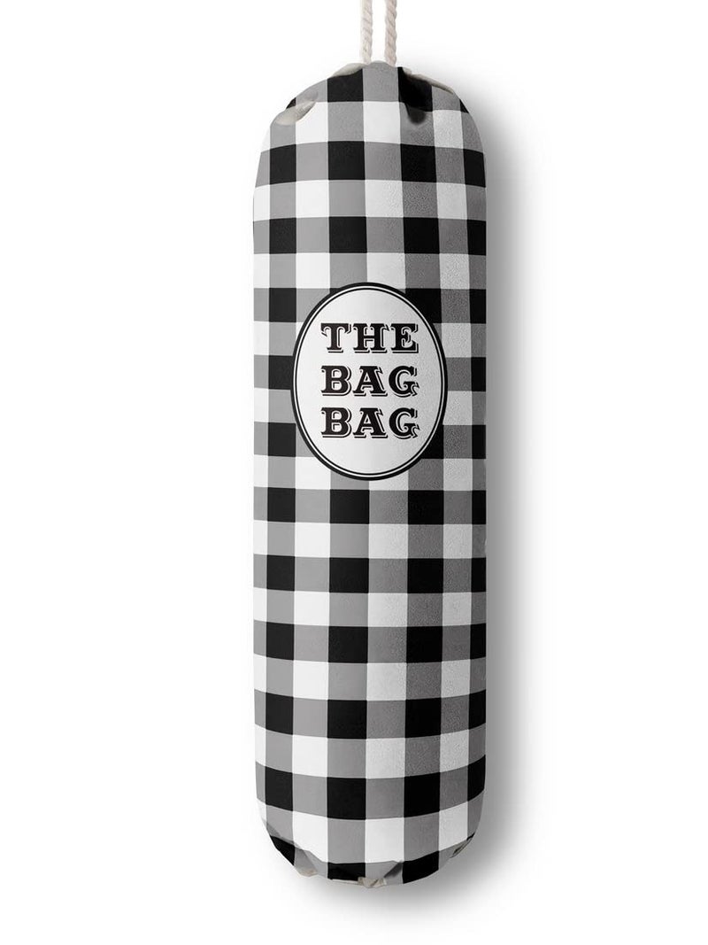 Black White Buffalo Check Plaid Grocery Bags Holder Organizer For Shopping BagsWall Mount Plastic Bags Storage Container Dispensers Kitchen Housewarming Gifts For Women Family Friends Grandma Mom