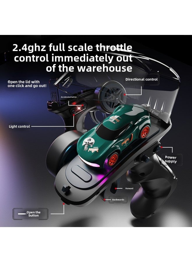 2.4G Four-wheel Drive High-speed Car Desktop Mini Drift Car Cool Light RC Remote Control Racing Toy-Colour:Black Warrior Off-road 1:64 - Image 5