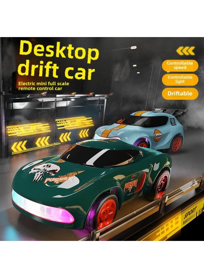 2.4G Four-wheel Drive High-speed Car Desktop Mini Drift Car Cool Light RC Remote Control Racing Toy-Colour:Black Warrior Off-road 1:64 - Image 2