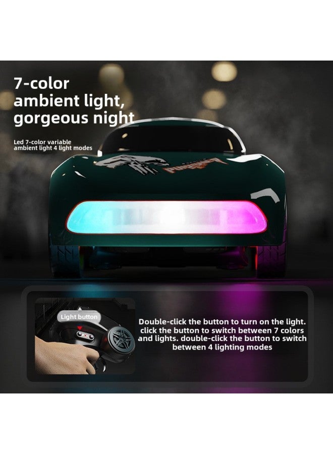 2.4G Four-wheel Drive High-speed Car Desktop Mini Drift Car Cool Light RC Remote Control Racing Toy-Colour:Black Warrior Off-road 1:64 - Image 4