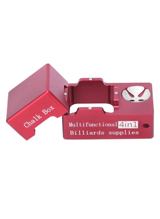 Thoraya 4 in 1 R2 Multi Function Universal Billiard Cue Chalk Holder Portable Mini Cue Tips Chalk Box(Red )  - Image 2