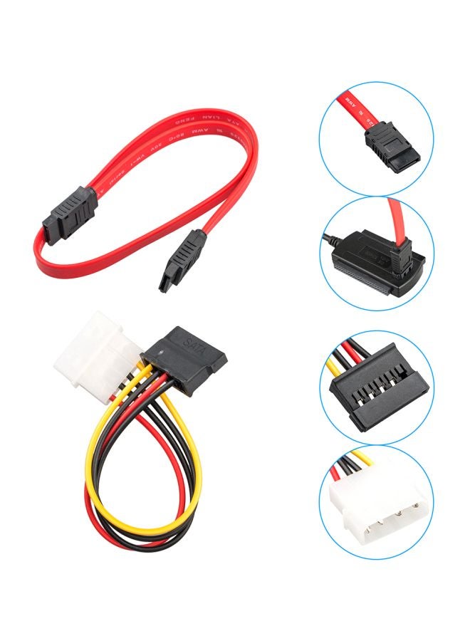 3-Piece SATA Drive To USB 2.0 Adapter Converter Cable Black/Red - Image 4