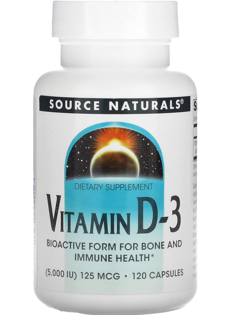 Vitamin D-3, 125 mcg (5,000 IU), 120 Capsules