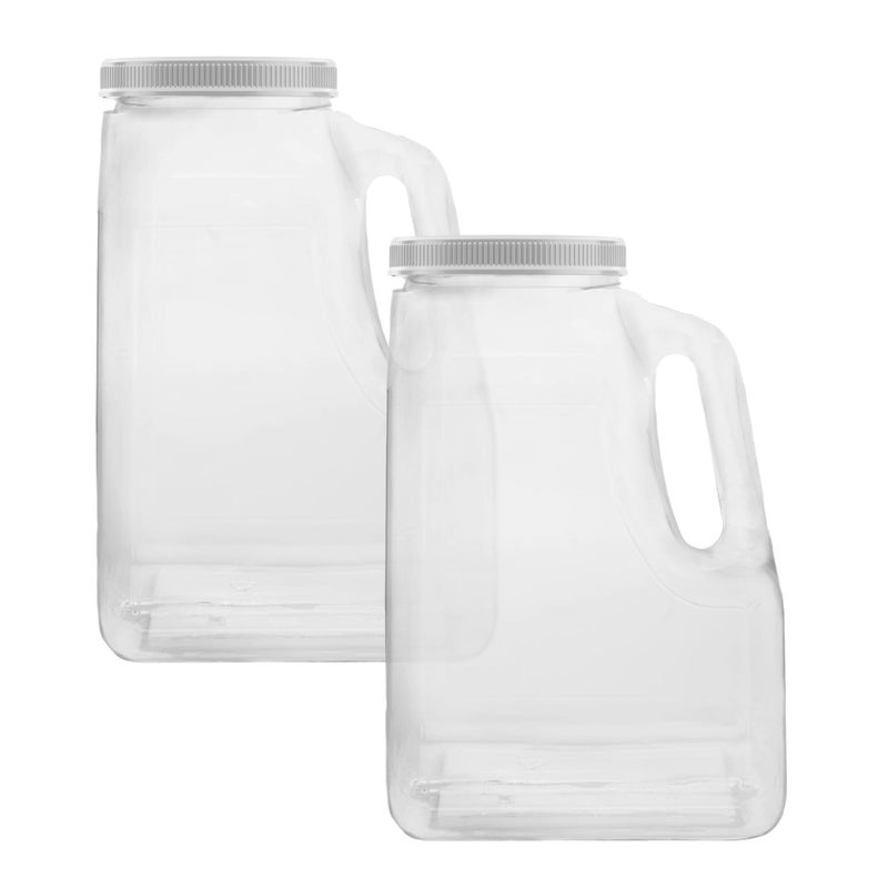 Mountain West Company Oblong Jar with Handle, 2 Pack, Plastic Storage Container, Great for Liquid, 1.25 Gallon Size - Image 1