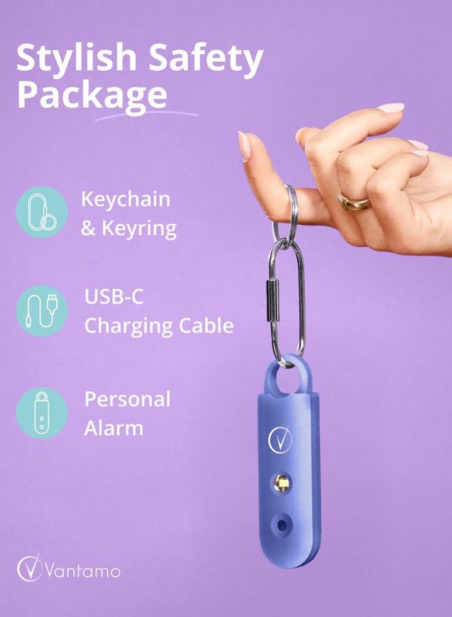 Vantamo Personal Alarms for Women with Strobe LED Light, Extra Loud 130dB Self Defense Keychain with 2 Dynamics, Unique Panic Alarm with Keychain & Keyring for Bag or Backpack and Low Battery Notice - Image 3