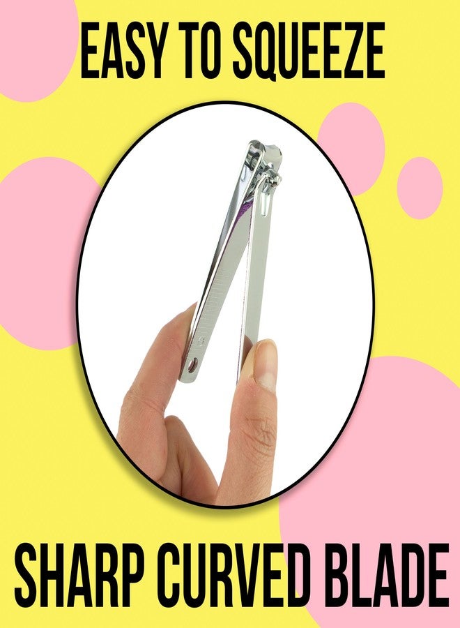 FOREVER 21 Nail Clippers Set - 2pc Pink Glitter Nail Clipper Value Pack, Big & Small Precision Nail Clippers Pack, Essential Manicure & Pedicure Tools - Image 3