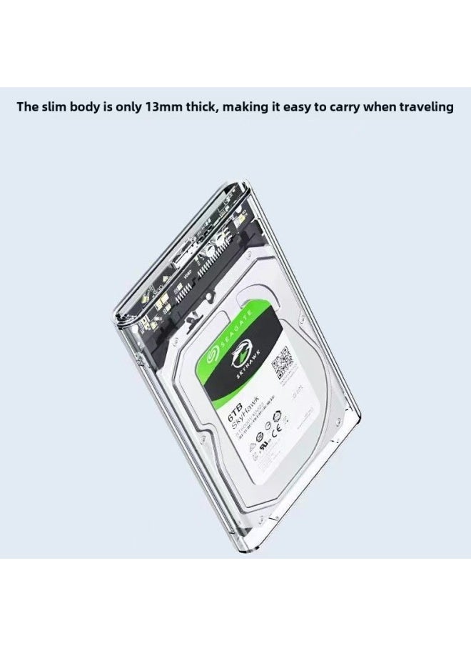 Generic - 2.5 Inch Notebook Hard Disk Box Changed To Mobile Hard Disk External Box USB3.0 Mechanical Solid State SSD High-speed Universal-Color:Transparent 2.0 - Image 1