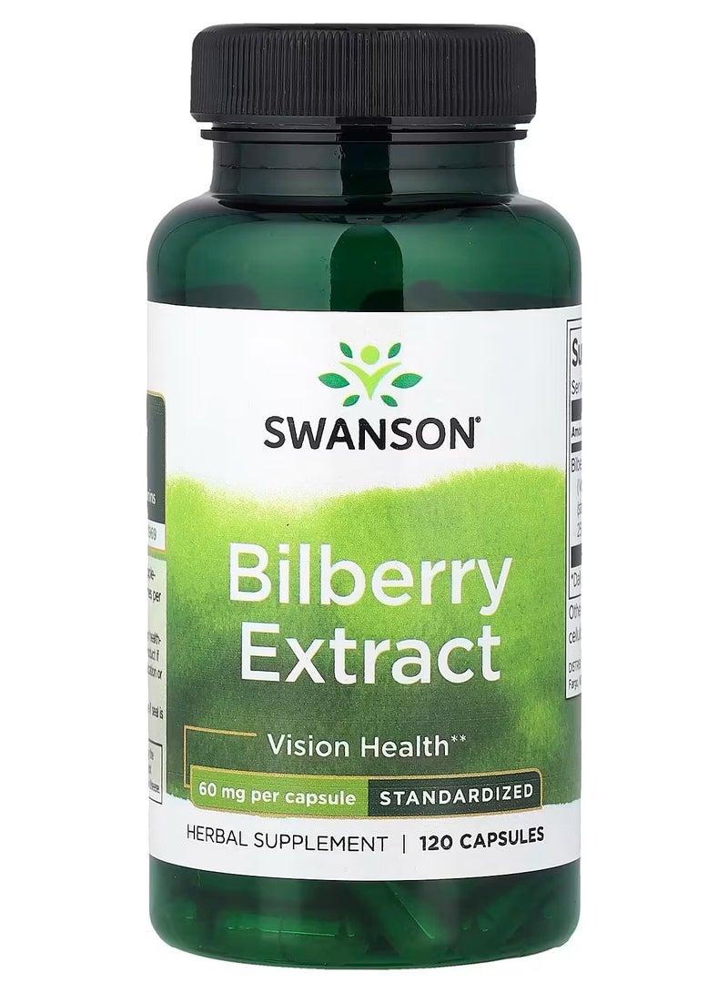 Swanson, Bilberry Extract, Standardized, 60 mg, 120 Capsules