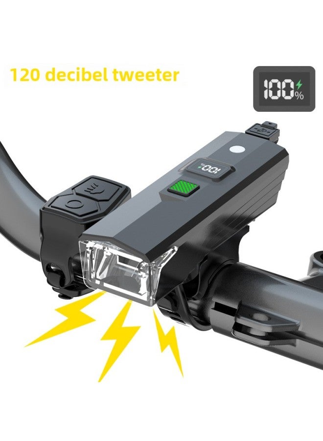 Loquat Type-c Charging With Digital Electric Display Anti-glare Long Endurance Intelligent Light Sensing Headlights Outdoor Riding Lights-Color:Ef-b7-3 Digital Electronic Display + Speaker (1600 Mah) - Image 1