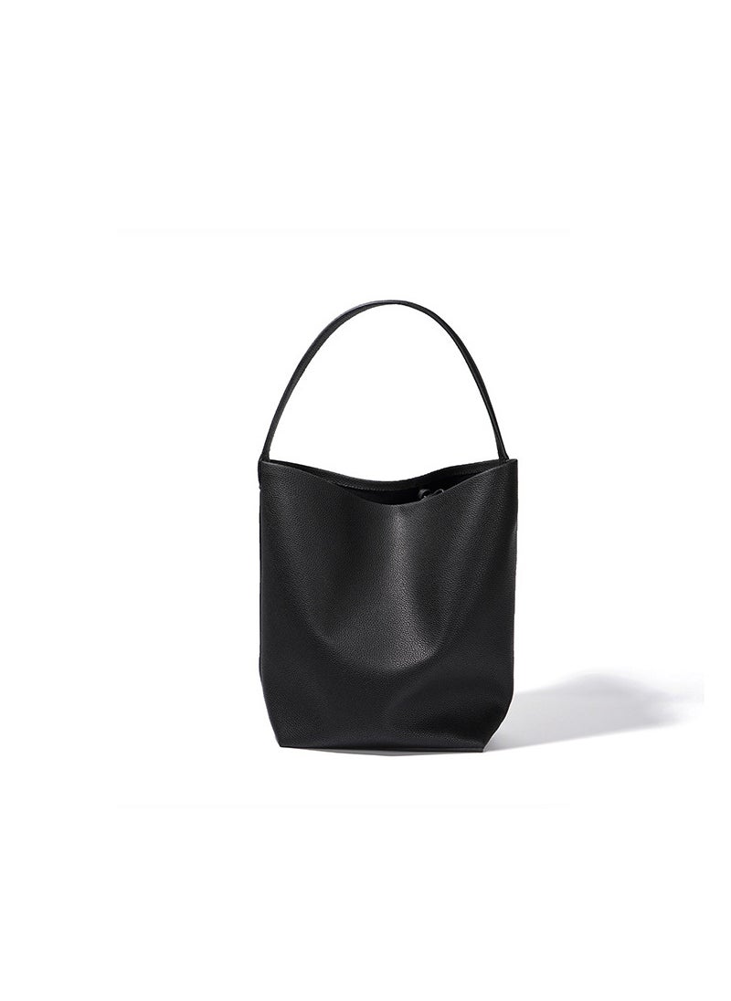 Generic - Row Leather Bucket Tote Bag for Women Black - Image 1