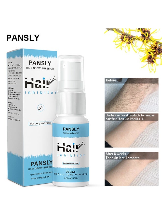 PANSLY Hair Growth Inhibitor, Hair Removal Spray Reducing And Inhibiting Hair Growth, Legs, Underarms,Lips 100% Natural Non-Irritating - Image 1