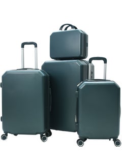 MORANO Morano Unisex Luggage Hard Trolley Travel Bags 4 Pieces Set Sizes 14/20/24/28 Dark Green  - Image 2