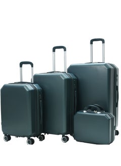 MORANO Morano Unisex Luggage Hard Trolley Travel Bags 4 Pieces Set Sizes 14/20/24/28 Dark Green  - Image 1