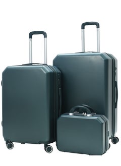MORANO Morano Unisex Luggage Hard Trolley Travel Bags 4 Pieces Set Sizes 14/20/24/28 Dark Green  - Image 3