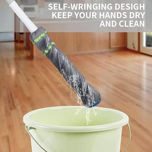 VYOOx Microfibre Twist Mop, Self-Wringing Floor Cleaning Mop Pack-1 - Image 4