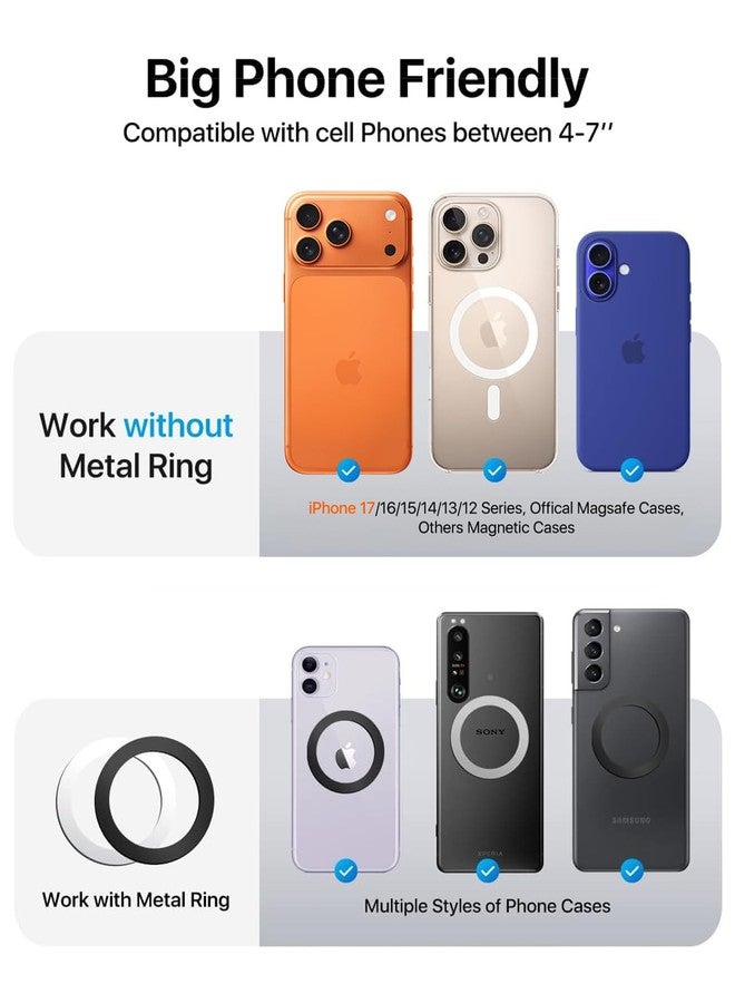 andobil Upgraded for Magsafe Car Mount Pro [Strongest Magnet, Big Phone Friendly] 360° Rotation Magnetic Phone Holder for Car Vent for iPhone 17 Pro Max 16/15/14/13/12 Samsung S25/S24 (Carbon Fiber) - Image 5