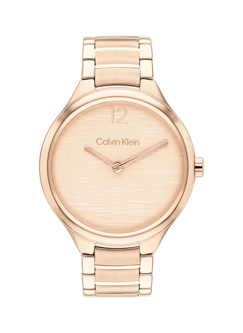 CALVIN KLEIN - CALVIN KLEIN ROUND ANALOG WOMEN'S CARNATION GOLD CASE WATCH - 25100050 - Image 1
