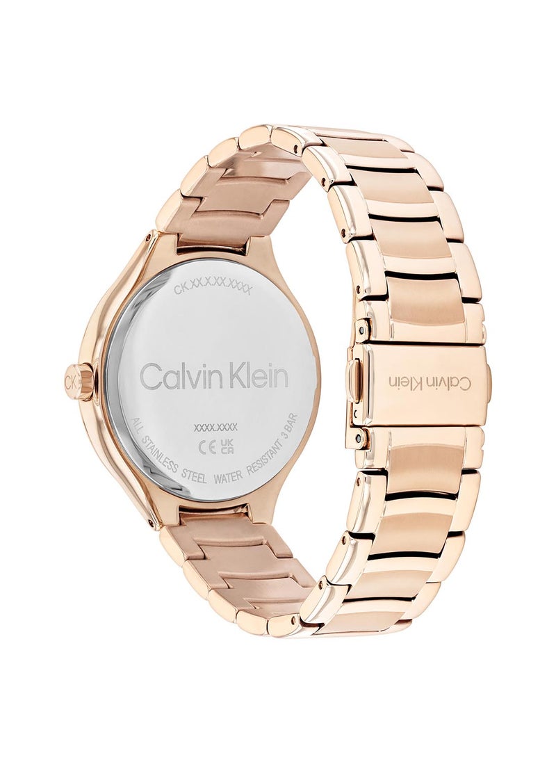CALVIN KLEIN - CALVIN KLEIN ROUND ANALOG WOMEN'S CARNATION GOLD CASE WATCH - 25100050 - Image 1