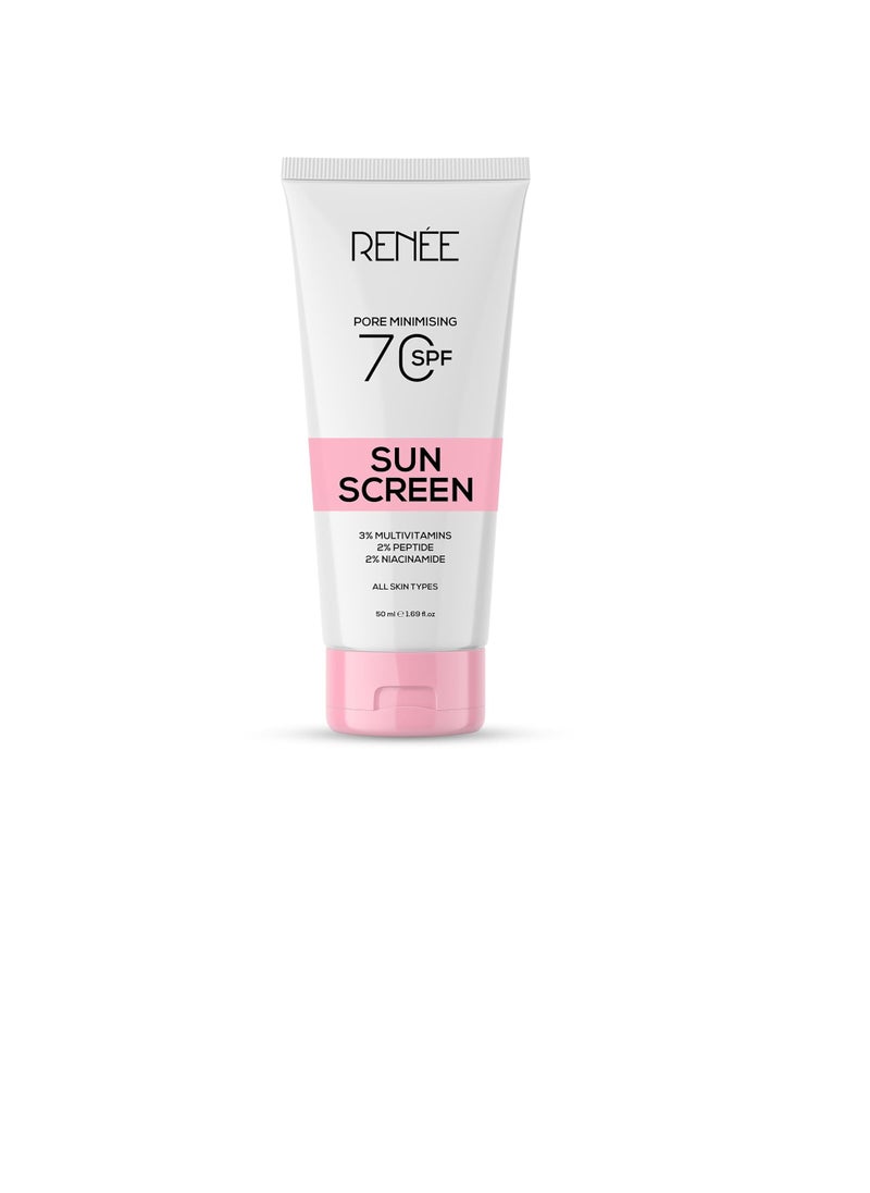 Renee - RENEE Pore Minimizing Sunscreen SPF 70 With 2% Niacinamide  2% Peptide and 3% Multivitamins 50Ml - Image 1