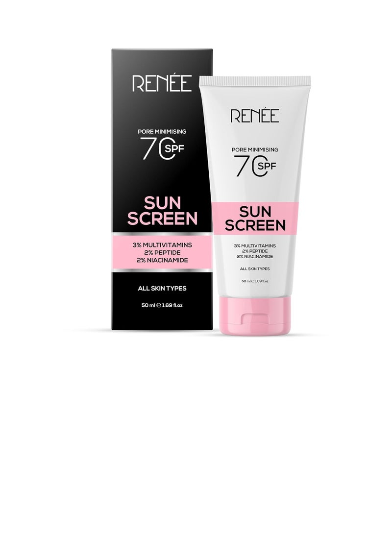Renee - RENEE Pore Minimizing Sunscreen SPF 70 With 2% Niacinamide  2% Peptide and 3% Multivitamins 50Ml - Image 1
