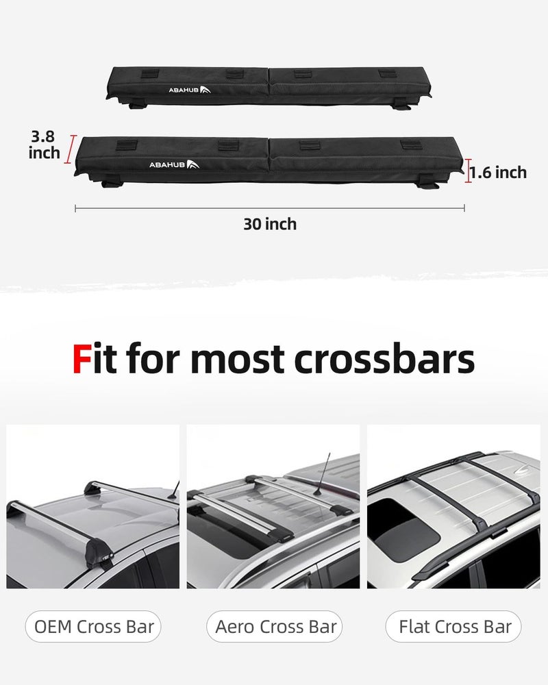 Abahub Soft Roof Rack Pads with Tie Down Straps, Ropes, and Storage Bag for Kayaks and Surfboards - Image 3