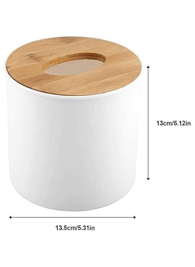 HOOKOR Napkin Case, Removable Bamboo/Wood Cover Plastic Tissue Box Holder Storage Organizer for Home Car Office for Bathroom Vanity Countertop, Night Stands, Office Desk & Car - Image 2