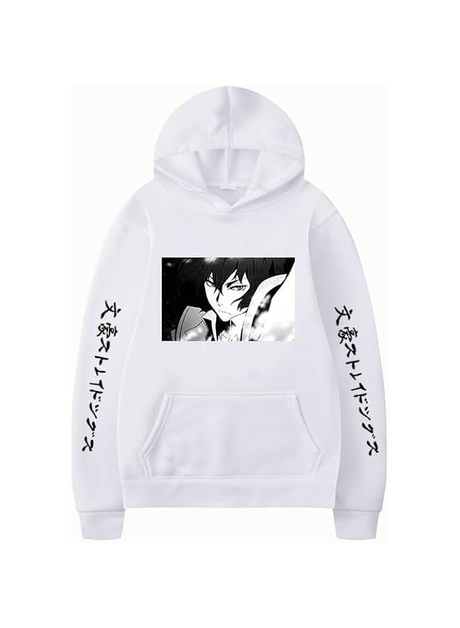 Anime Hoodie Dazai Osamu Nakahara Chuuya Cosplay Casual Long Sleeve Pullover Sweatshirt for Men Women