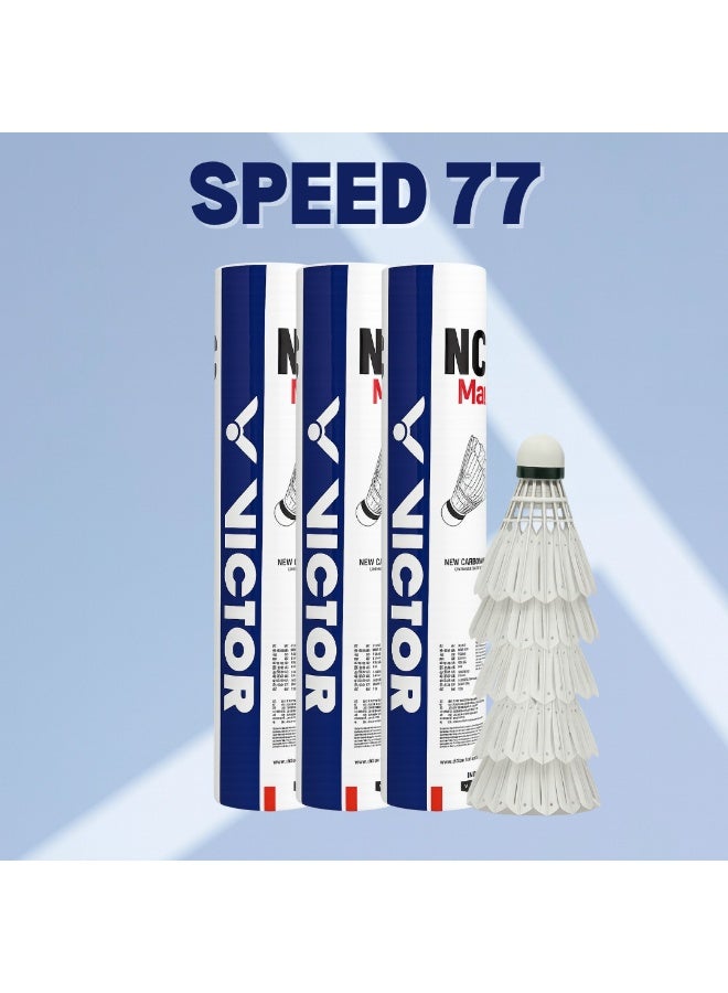 Victor Carbonsonic/New Carbon Sonic MAX Shuttlecock – 12 Synthetic Carbon-Fiber Shuttlecocks, Feather-Feel, Durable Flight, Speed 77 - Image 1