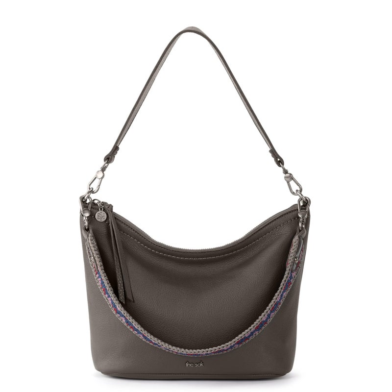 The Sak Jasmine Small Hobo in Leather, Detachable Shoulder Strap, Slate - Image 1