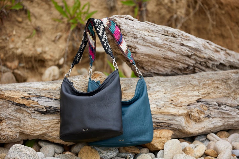 The Sak Jasmine Small Hobo in Leather, Detachable Shoulder Strap, Slate - Image 2