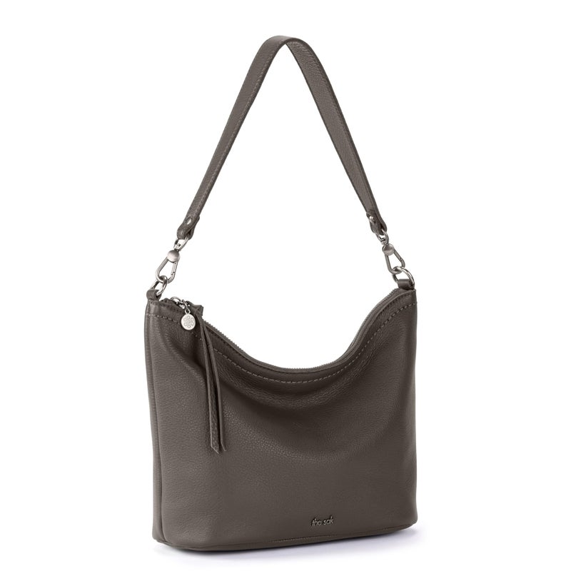 The Sak Jasmine Small Hobo in Leather, Detachable Shoulder Strap, Slate - Image 3
