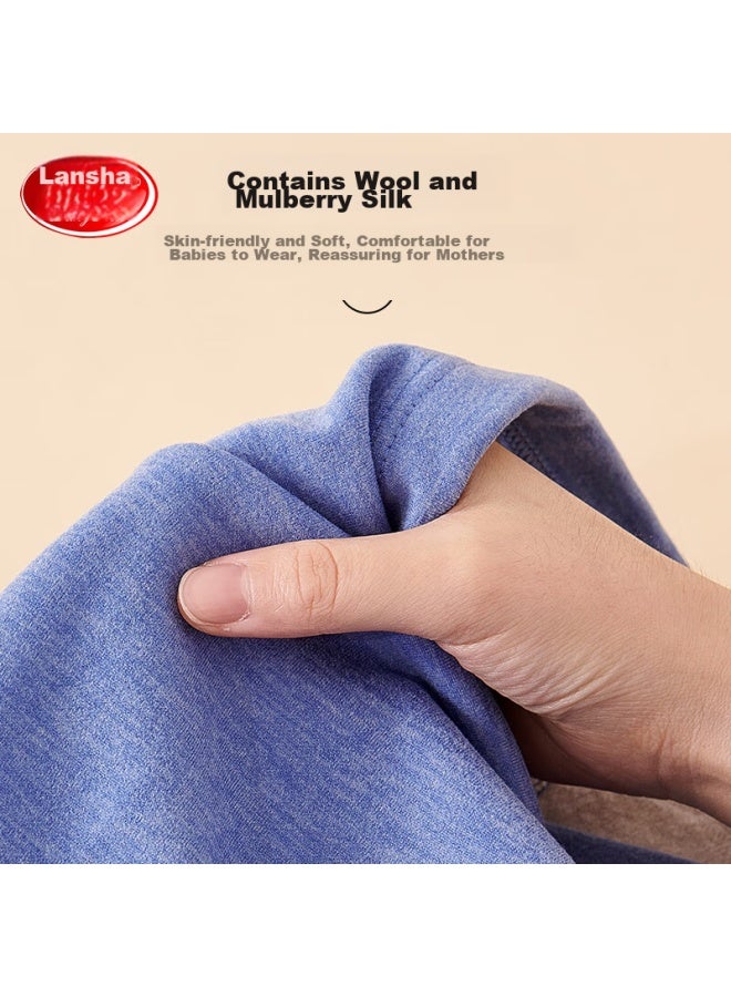 LANG SHA Langsha [wool + Silk] Children's Thermal Underwear, Boys And Girls Autumn And Winter Thickened Undershirt And Pants, Pajama Set  - Image 4