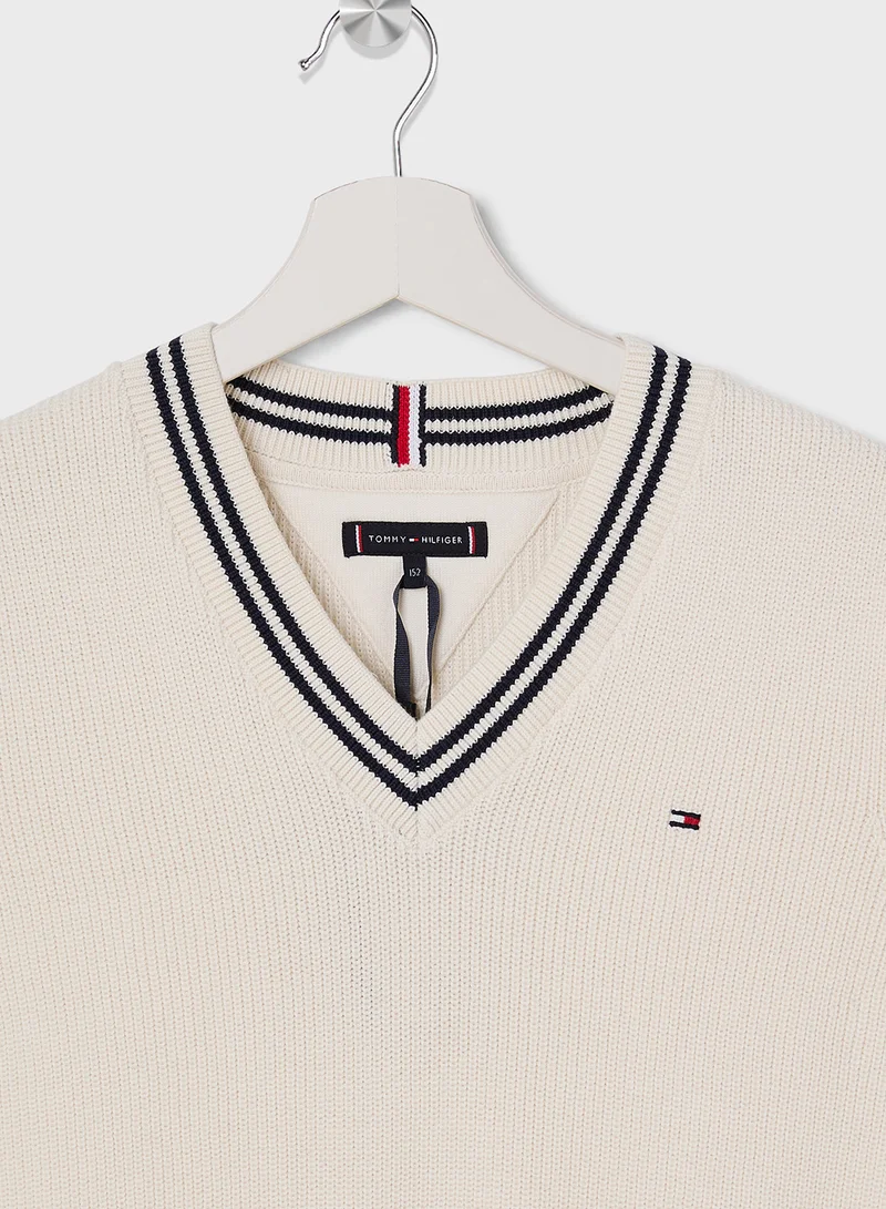 TOMMY HILFIGER Youth V-Neck Sleeveless Sweater