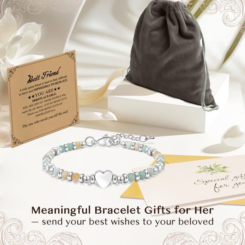 ZOKCC Friendship Bracelet Gifts for Women - Inspirational Natural Stone Bracelet for Women - Valentines Day Birthday Christmas Day Graduation Gifts for Friend, Sister, Bestie, BFF - Image 5