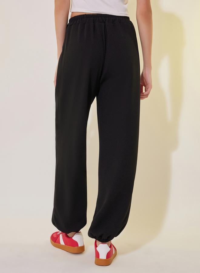 Take Two Graphic Print Cuffed Joggers with Drawstring - Image 5