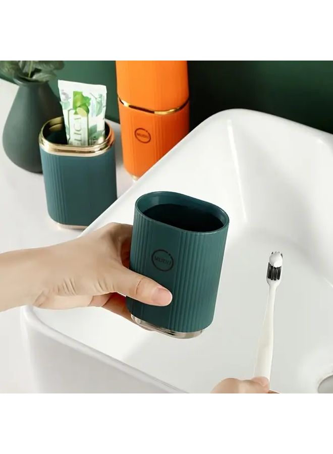 Orange Travel Toothbrush And Toothpaste Set With Leak Proof Cup And Storage Box - Image 5