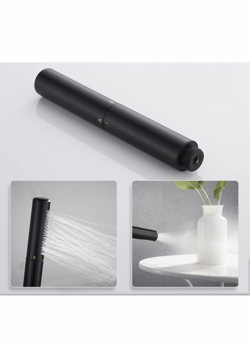 Black Brass 2 In 1 Function Handheld Shower Head Set, High Pressure 7 Inch Flow Hand Wand with 59 Hose, Bracket, Matte Finish - Image 5