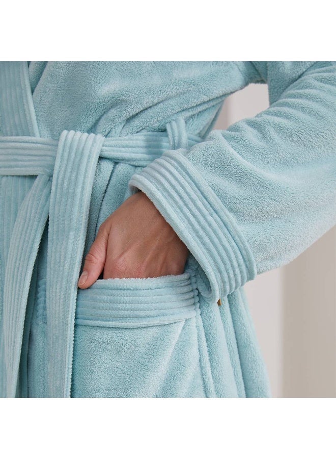 Reefi Modern Hooded Bathrobe, Turquoise - Image 4