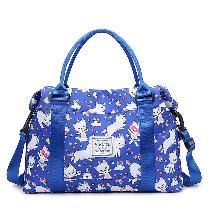 NWLR Travel Duffle Bag Weekender Overnight Bag Gym Tote with Dry and Wet Separated Pocket for Women Girls Shoulder Workout Duffel Bag Water Resistant Rainbow Cats - Image 2