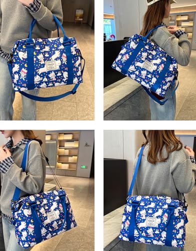 NWLR Travel Duffle Bag Weekender Overnight Bag Gym Tote with Dry and Wet Separated Pocket for Women Girls Shoulder Workout Duffel Bag Water Resistant Rainbow Cats - Image 3